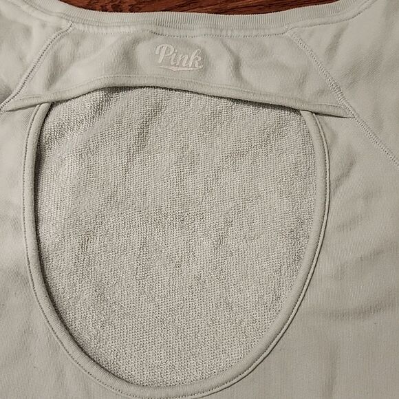 Pink VS Sea you never sweatshirt with open back Hole Women Size XS Light‎ Green - Picture 10 of 10